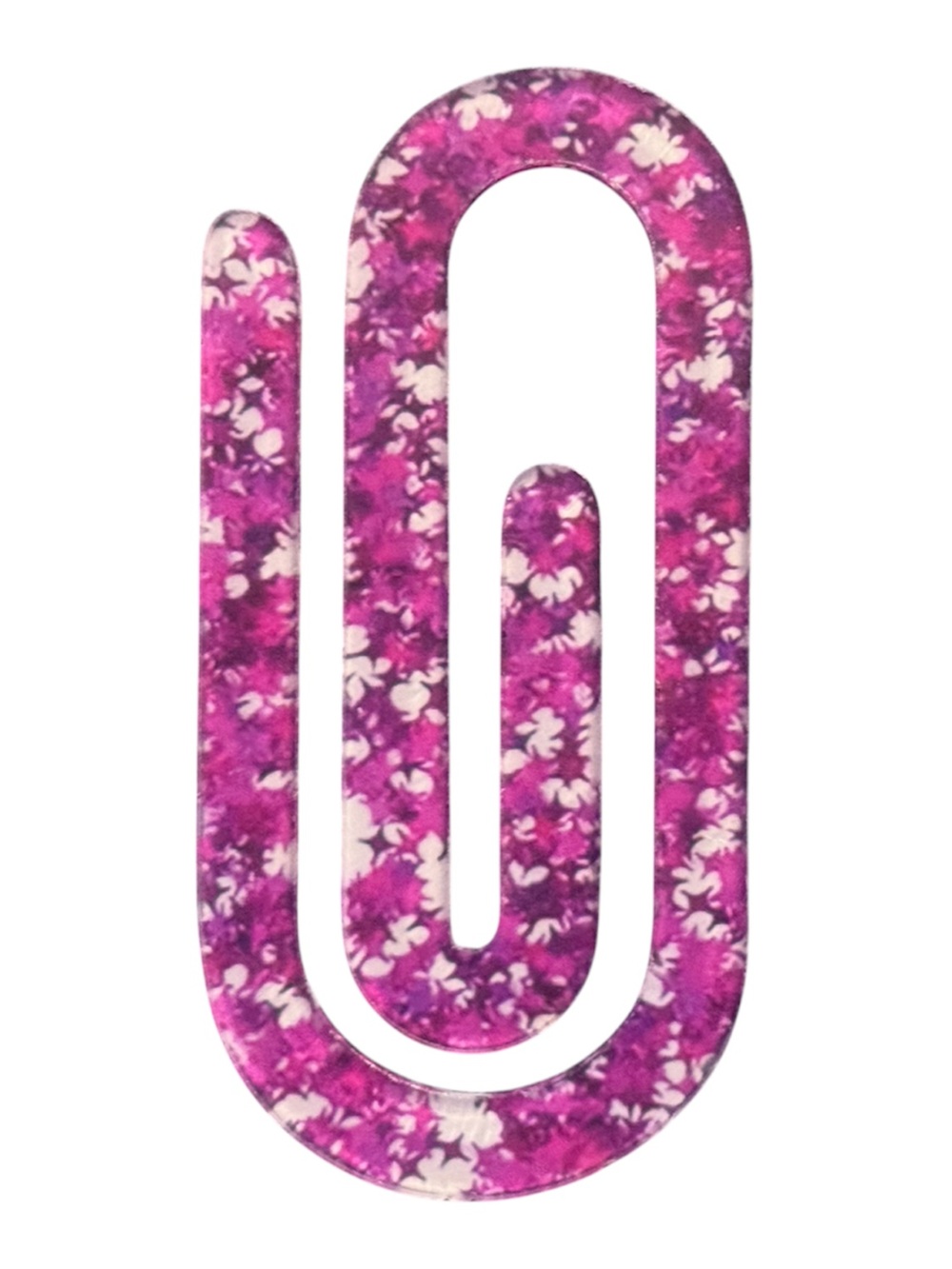 Oversized Magenta Floral Acrylic Paper Clip Bookmark | Jumbo Planner Bookmark